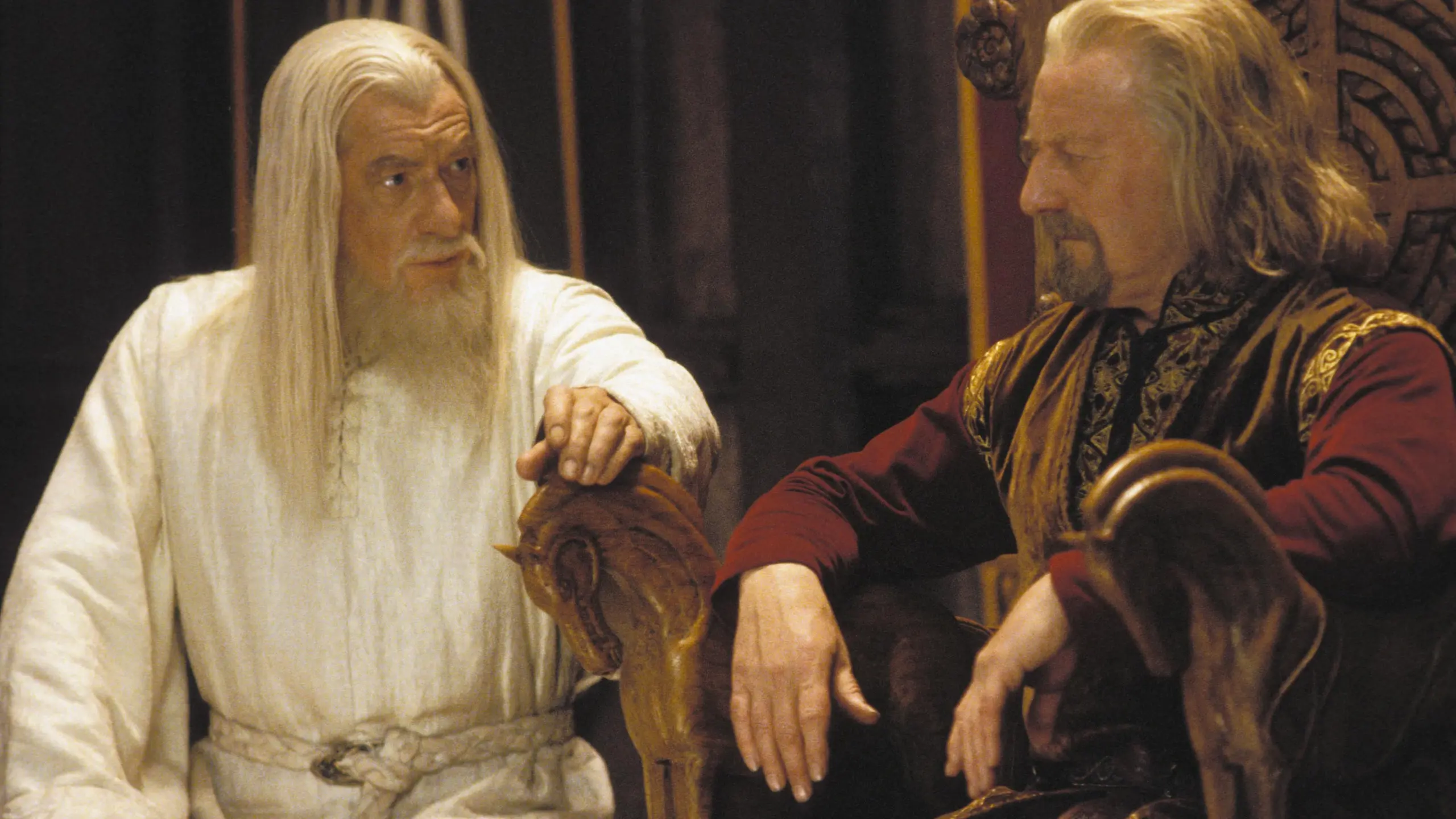 Gandalf och kung Théoden från Sagan om ringen.