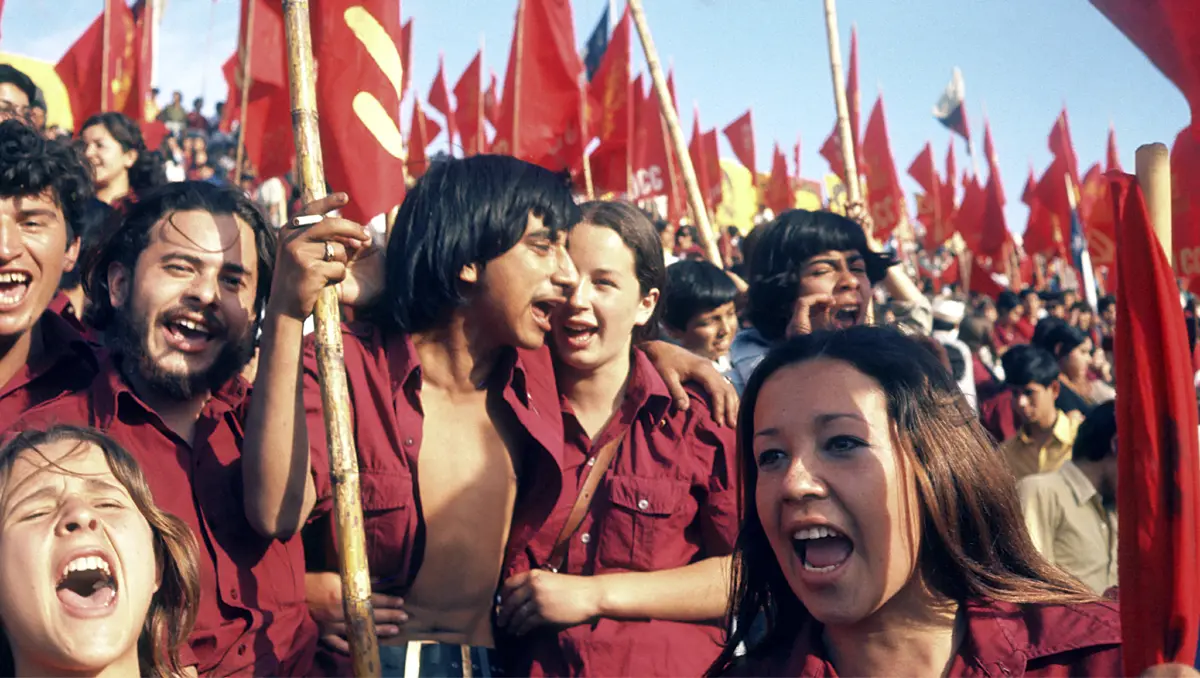 Vänsterstudenter demonstrerar i Chile 1971.