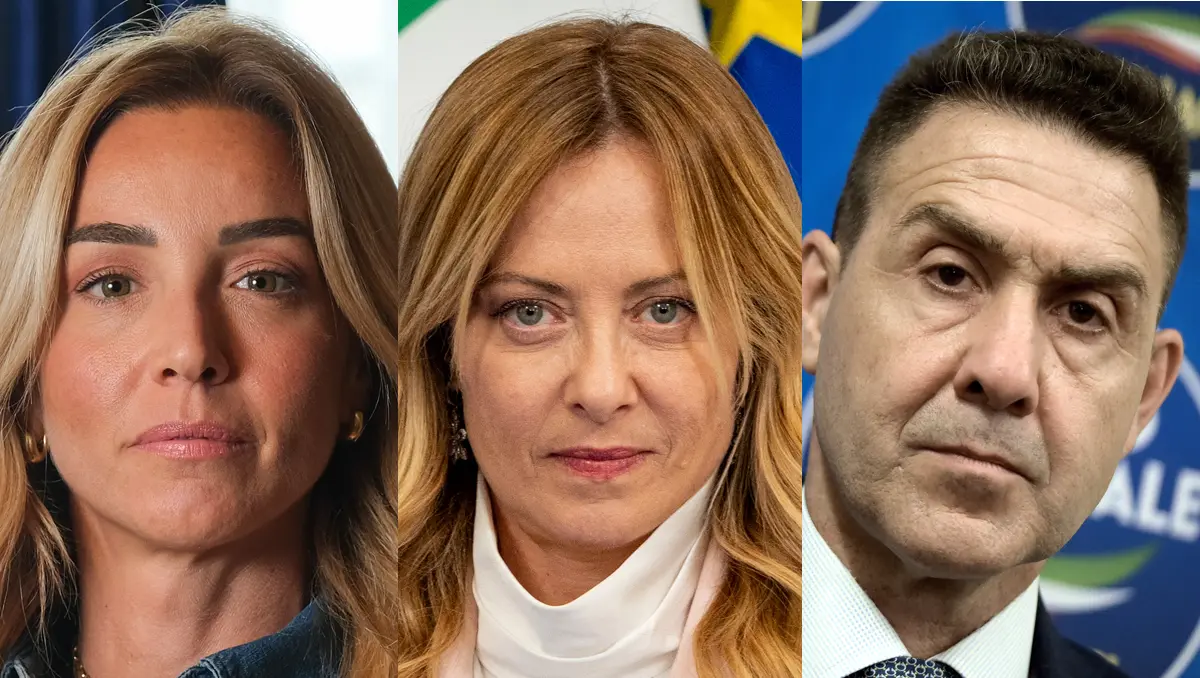 Giorgia Meloni och hennes två utmanare.