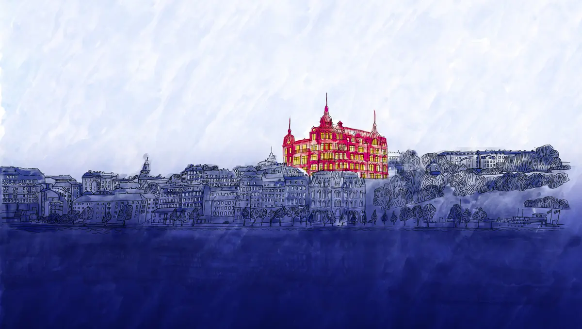 Illustration av Laurinska huset.